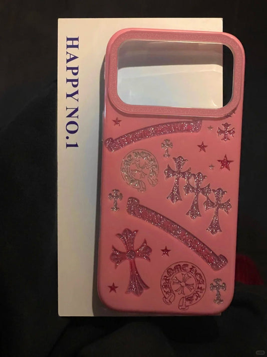 Pink Gothic Cross Designer iPhone Case