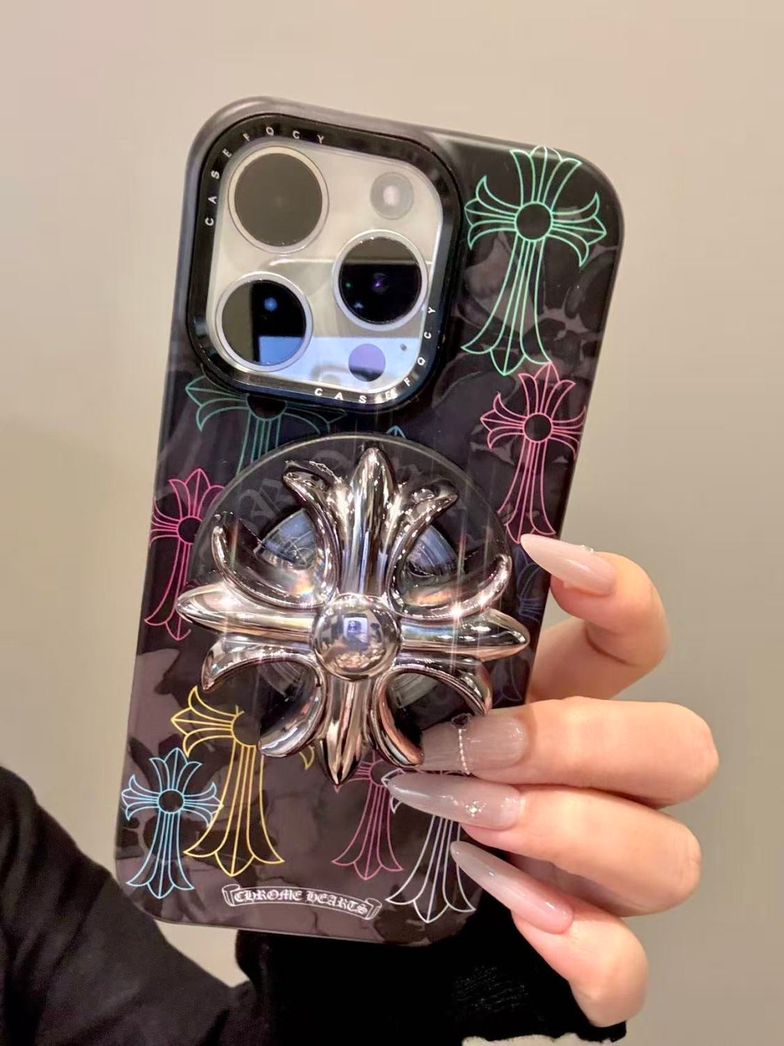 Gothic Cross Spinner Grip iPhone Case