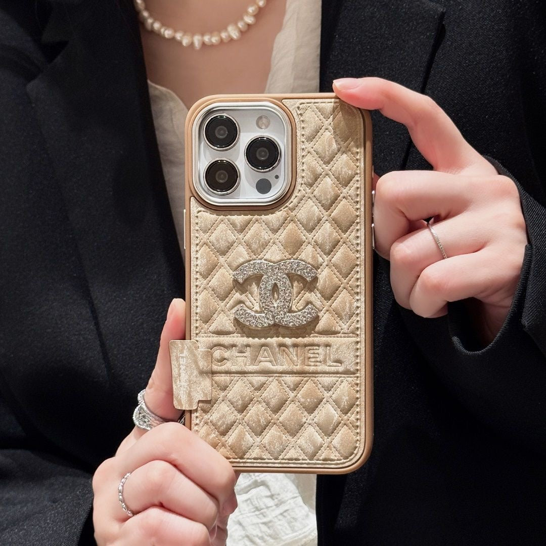 Luxury Quilted Leather Wallet iPhone Case