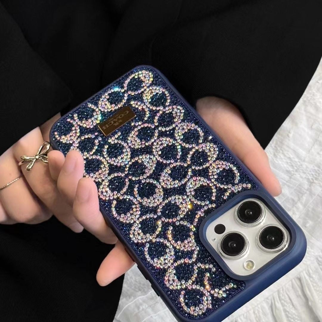 Crystal Monogram Glitter iPhone Case