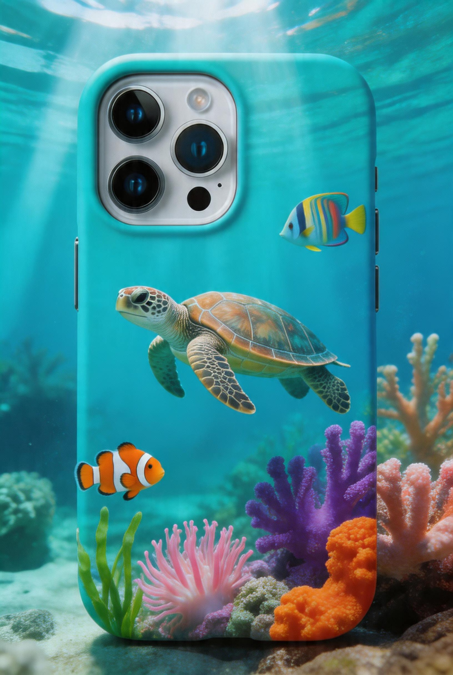 Ocean World — Sea Turtle Coral Reef Phone Case