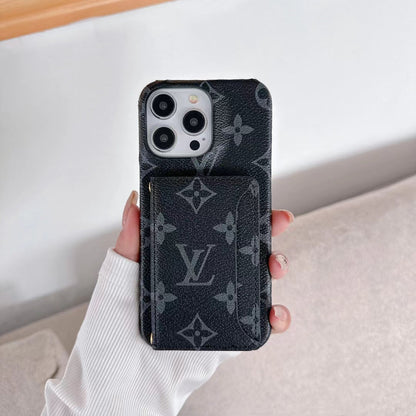 LV Monogram iPhone Case Luxury Edition with Card Holder