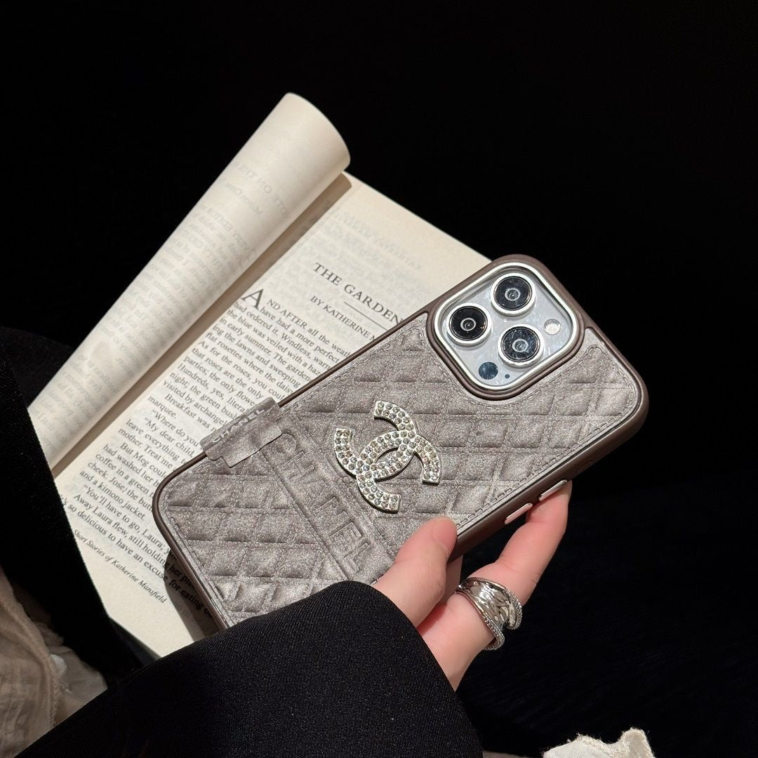 Luxury Quilted Leather Wallet iPhone Case