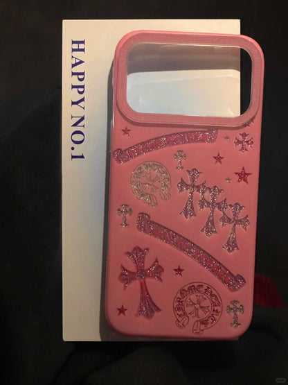 Pink Gothic Cross Designer iPhone Case
