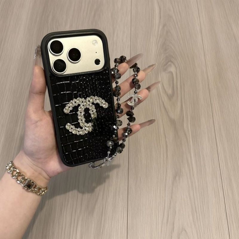 Crystal Emblem Crocodile Embossed Textured Protective iPhone Case