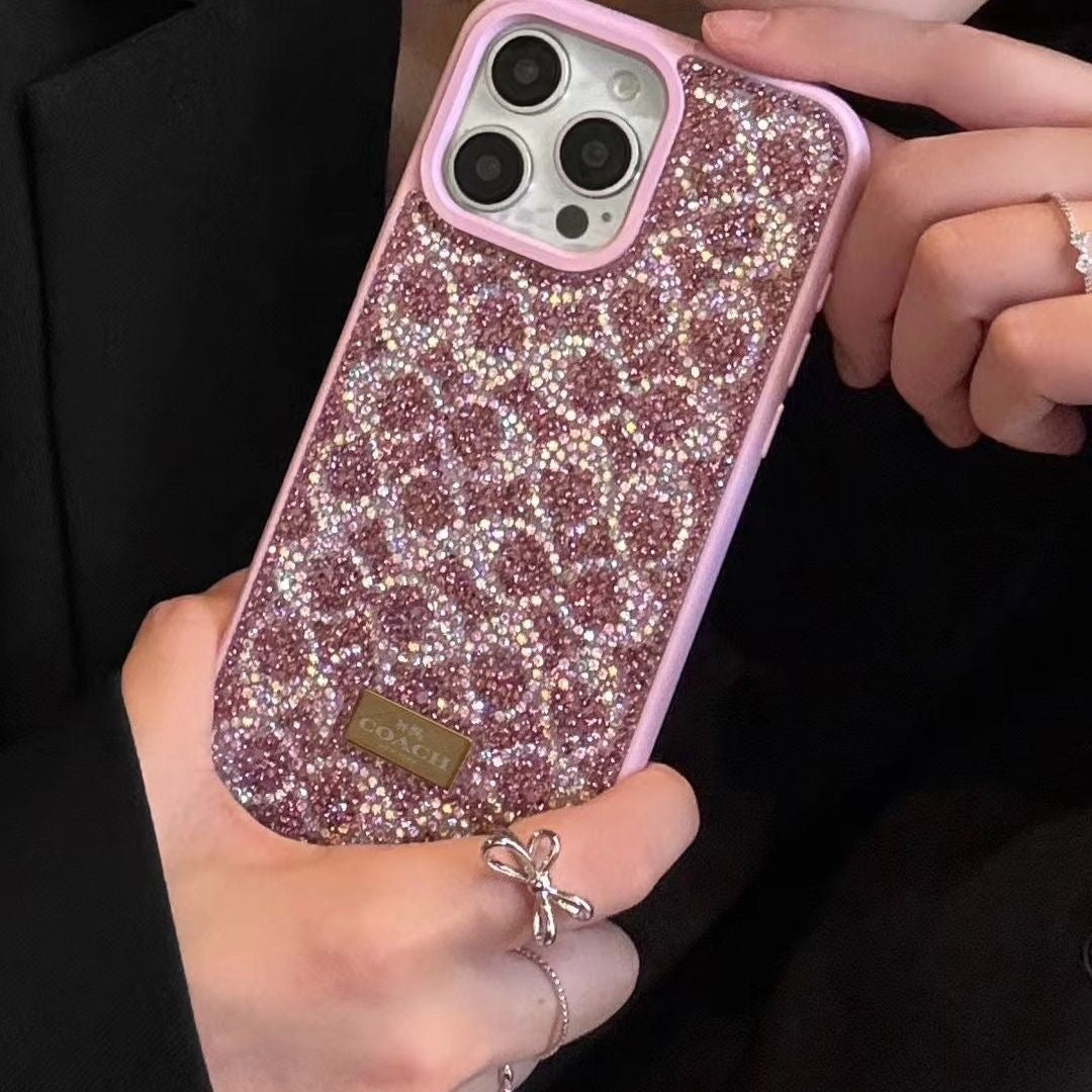 Crystal Monogram Glitter iPhone Case