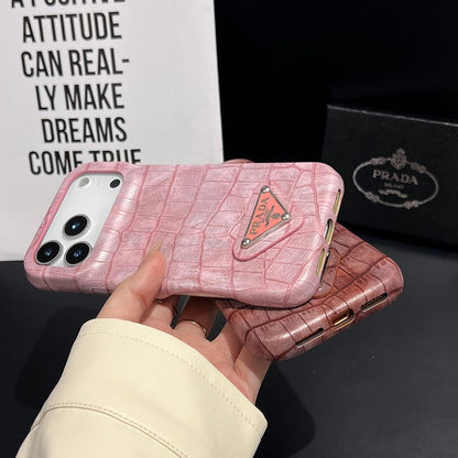 Croc Embossed Leather iPhone Case