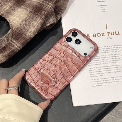 Croc Embossed Leather iPhone Case