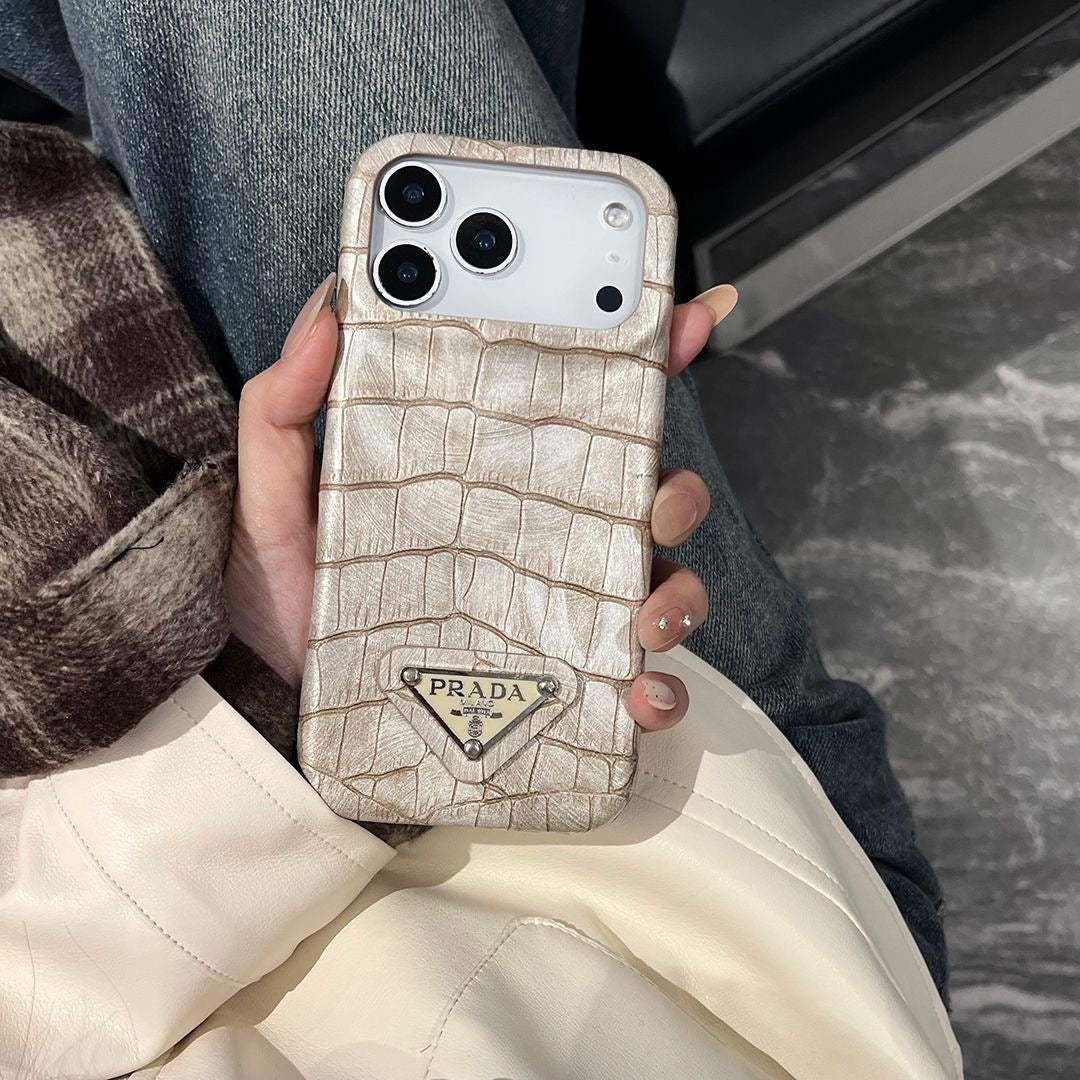Croc Embossed Leather iPhone Case