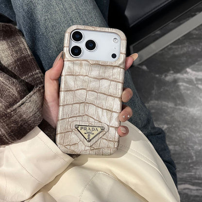 Croc Embossed Leather iPhone Case