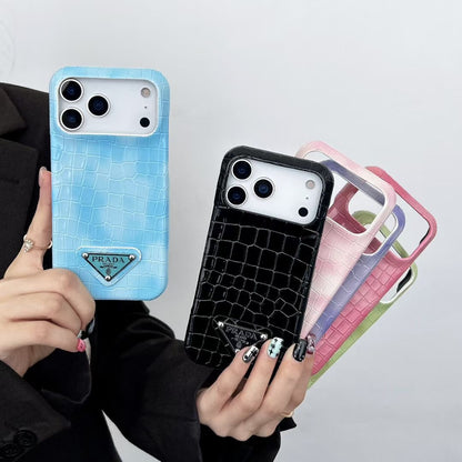 Pastel Croc Leather iPhone Case