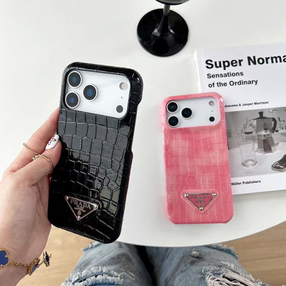 Pastel Croc Leather iPhone Case
