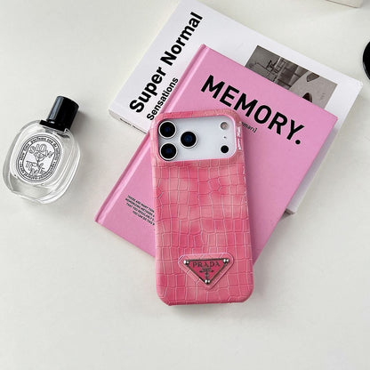 Pastel Croc Leather iPhone Case