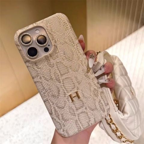 Python Embossed Leather iPhone Case