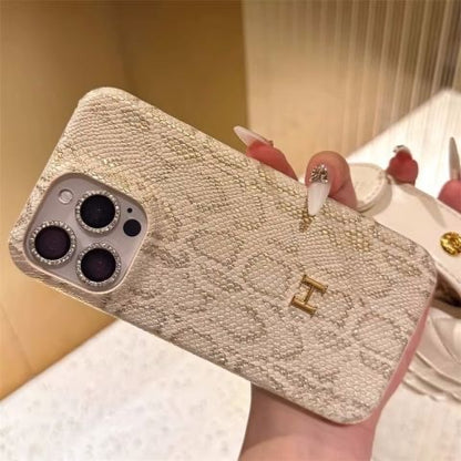 Python Embossed Leather iPhone Case