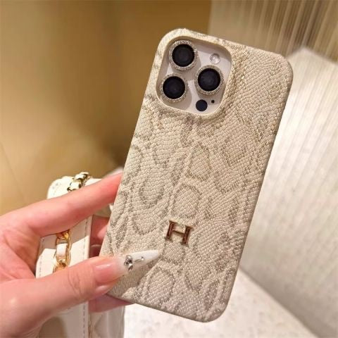 Python Embossed Leather iPhone Case