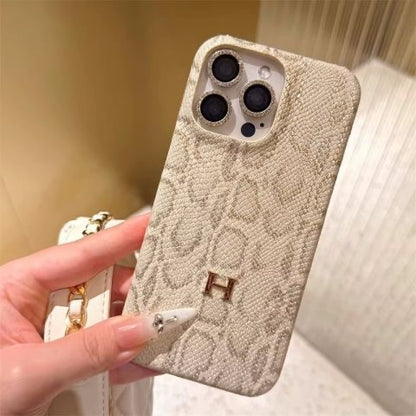 Python Embossed Leather iPhone Case