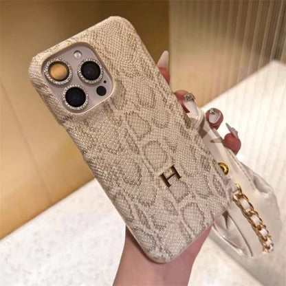 Python Embossed Leather iPhone Case