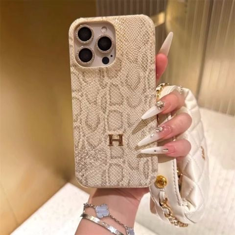 Python Embossed Leather iPhone Case