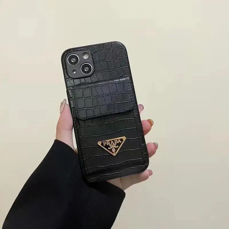 Croc Embossed Card Holder iPhone Case
