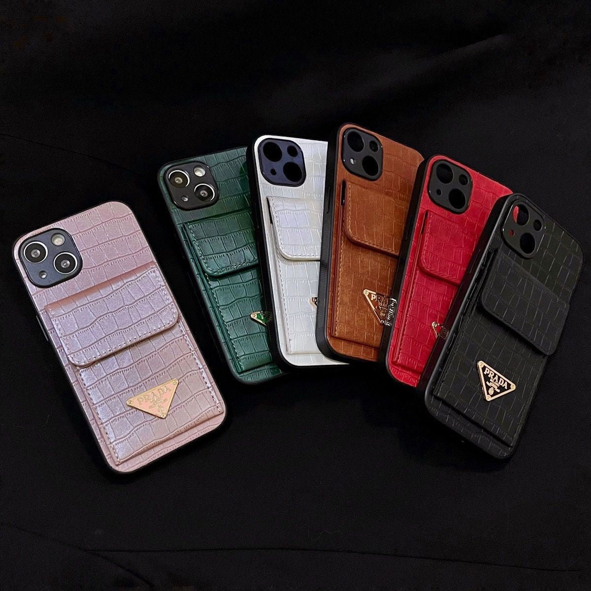 Croc Embossed Card Holder iPhone Case