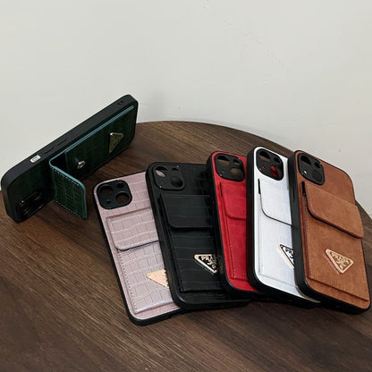 Croc Embossed Card Holder iPhone Case