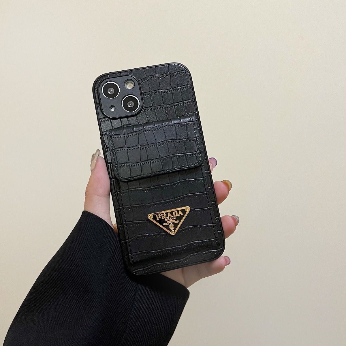 Croc Embossed Card Holder iPhone Case