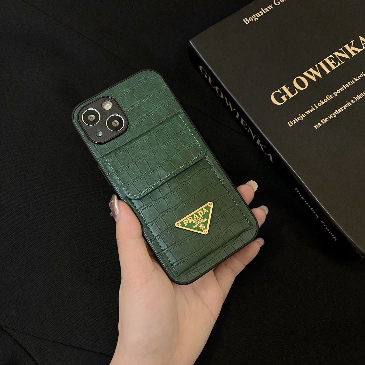 Croc Embossed Card Holder iPhone Case