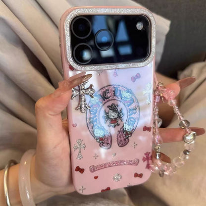 Pink Glitter Charm iPhone Case