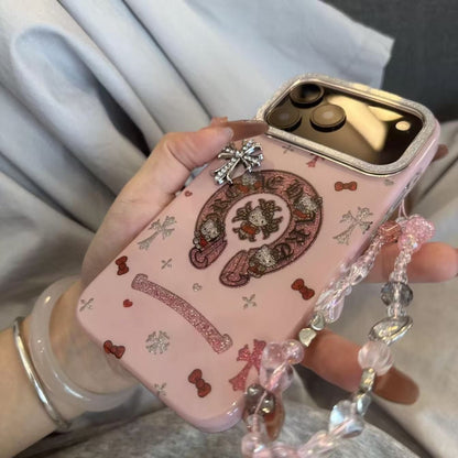 Pink Glitter Charm iPhone Case