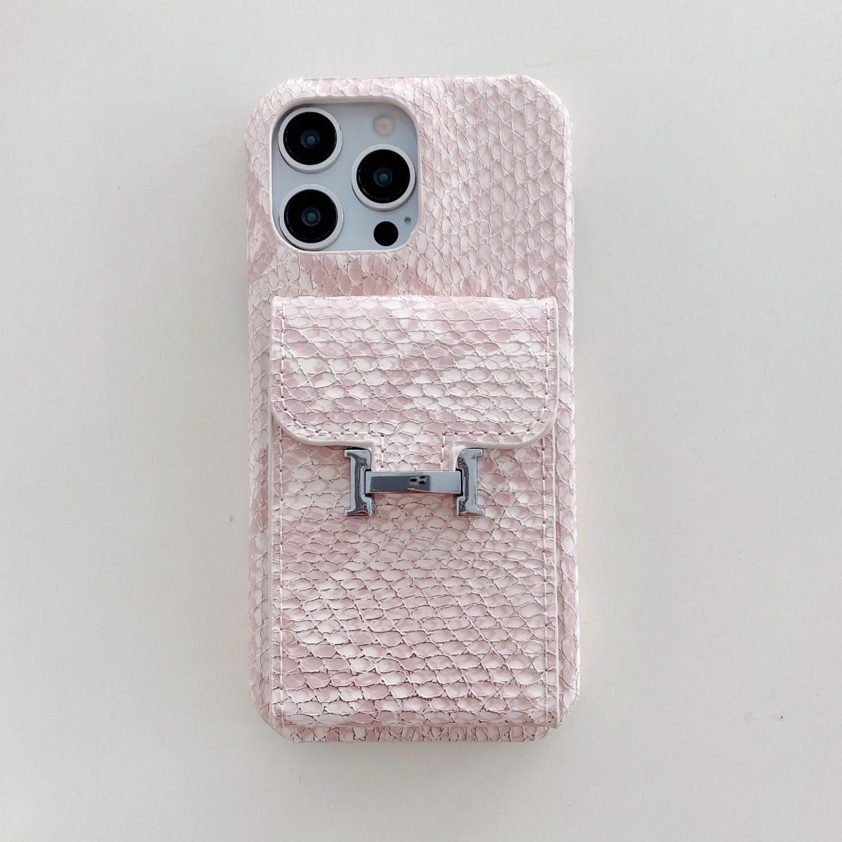 H Python Leather Wallet iPhone Case – Luxury Card Holder Protective Cover