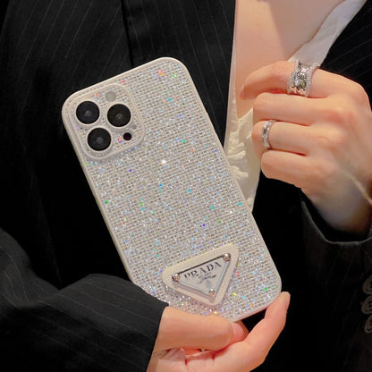 P Crystal Rhinestone Luxury iPhone Case – Full Glitter Sparkle Protective Cover