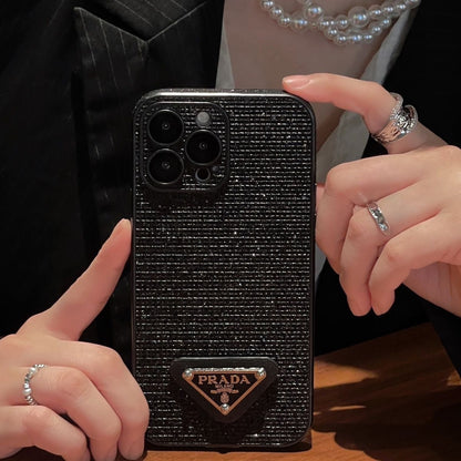 P Crystal Rhinestone Luxury iPhone Case – Full Glitter Sparkle Protective Cover