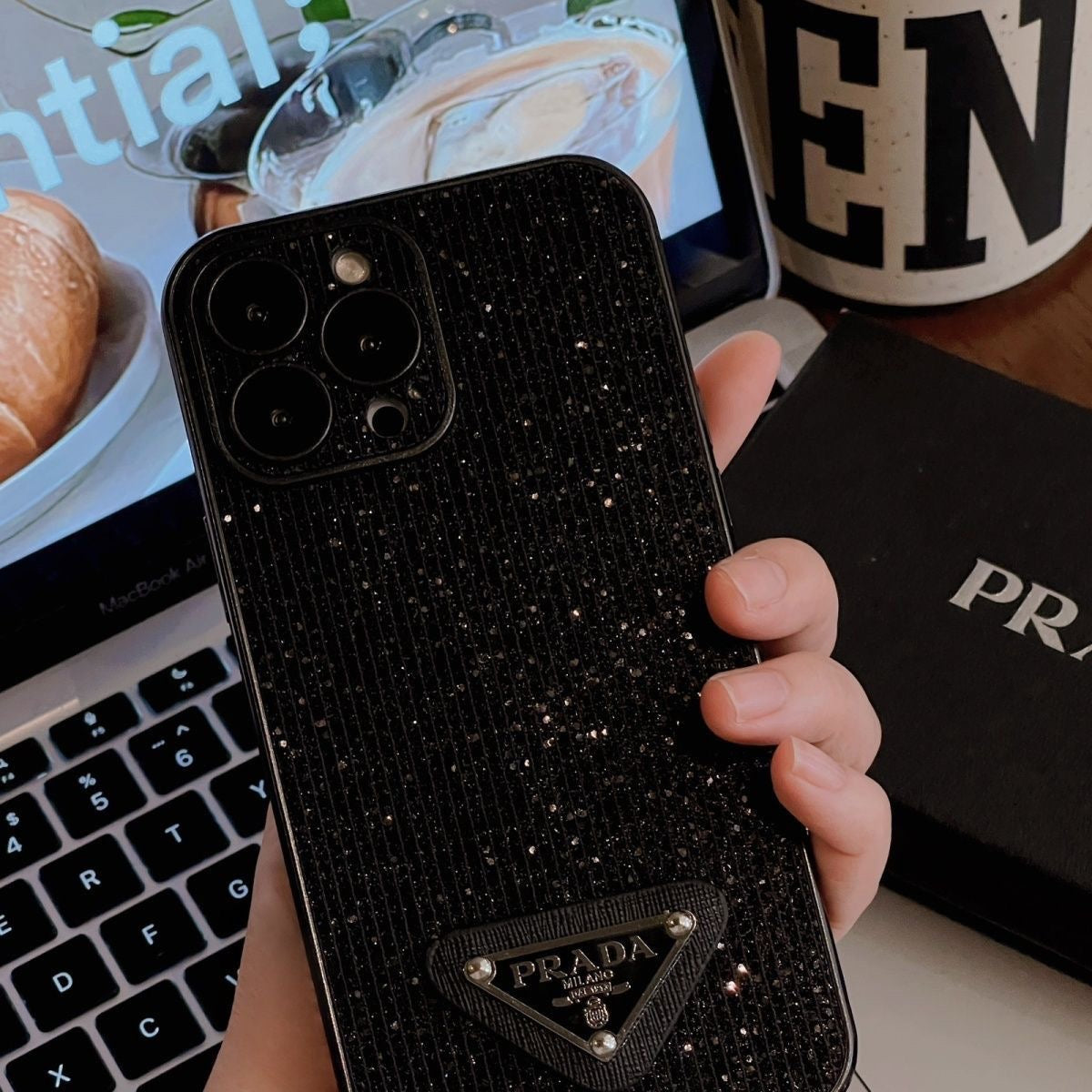 P Crystal Rhinestone Luxury iPhone Case – Full Glitter Sparkle Protective Cover