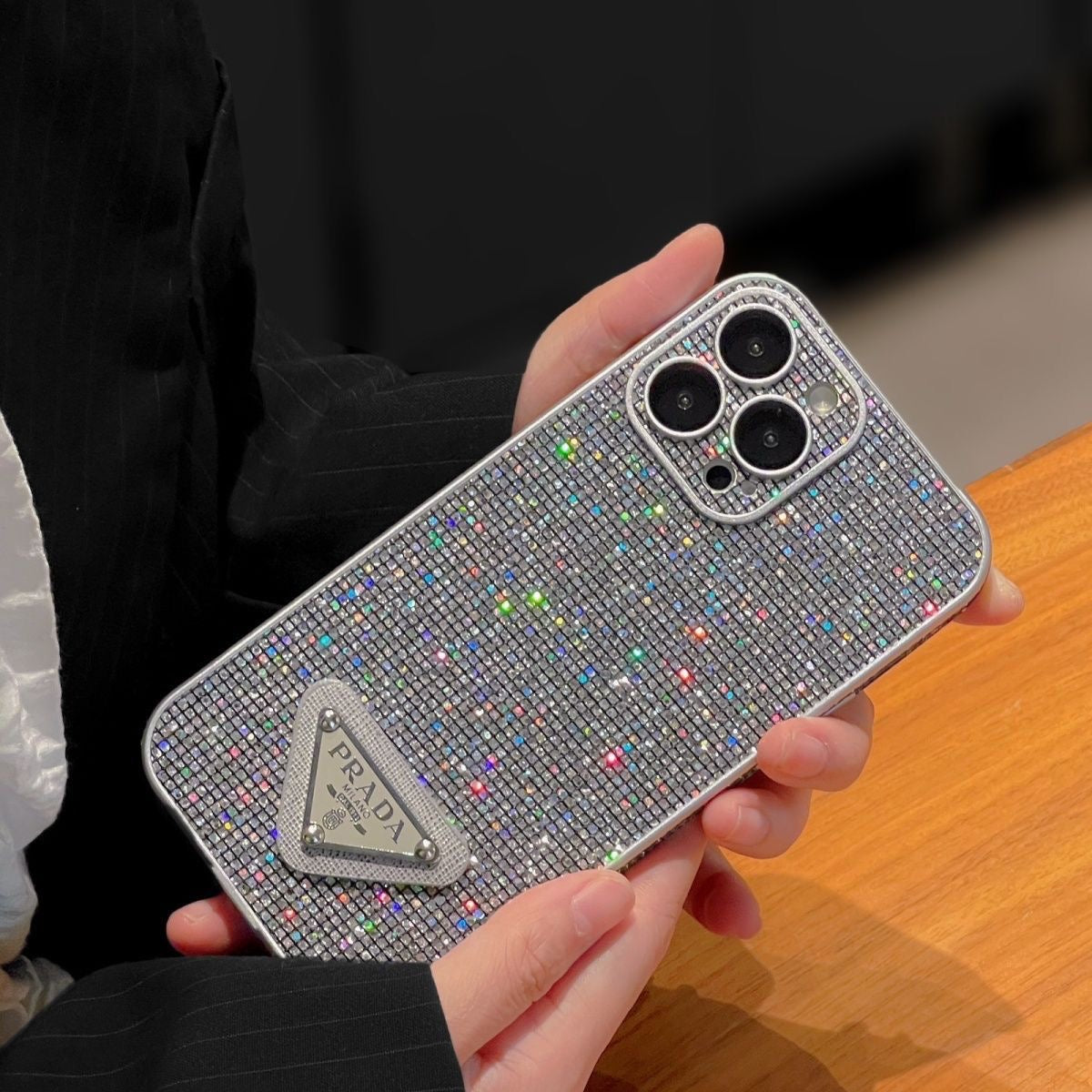 P Crystal Rhinestone Luxury iPhone Case – Full Glitter Sparkle Protective Cover