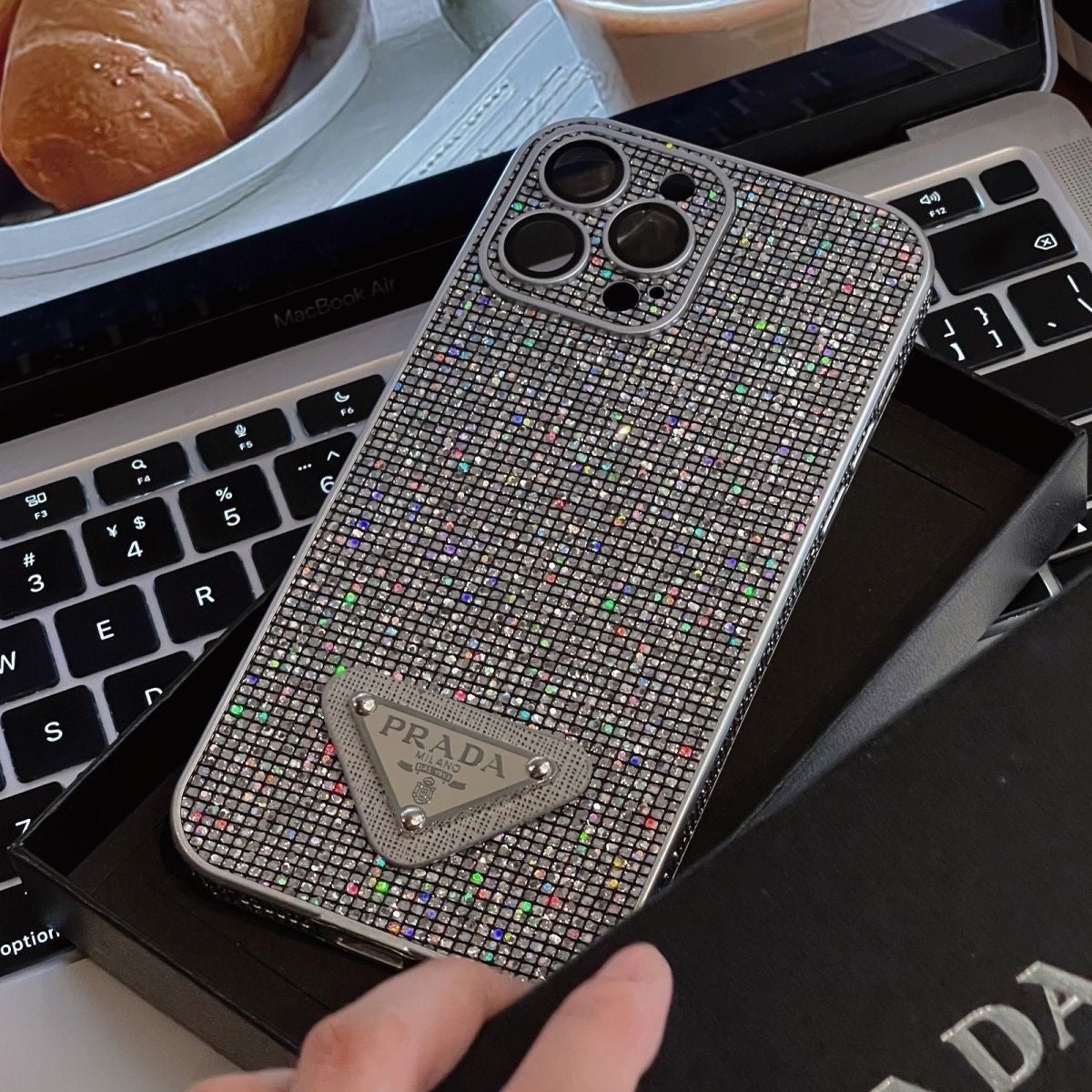 P Crystal Rhinestone Luxury iPhone Case – Full Glitter Sparkle Protective Cover