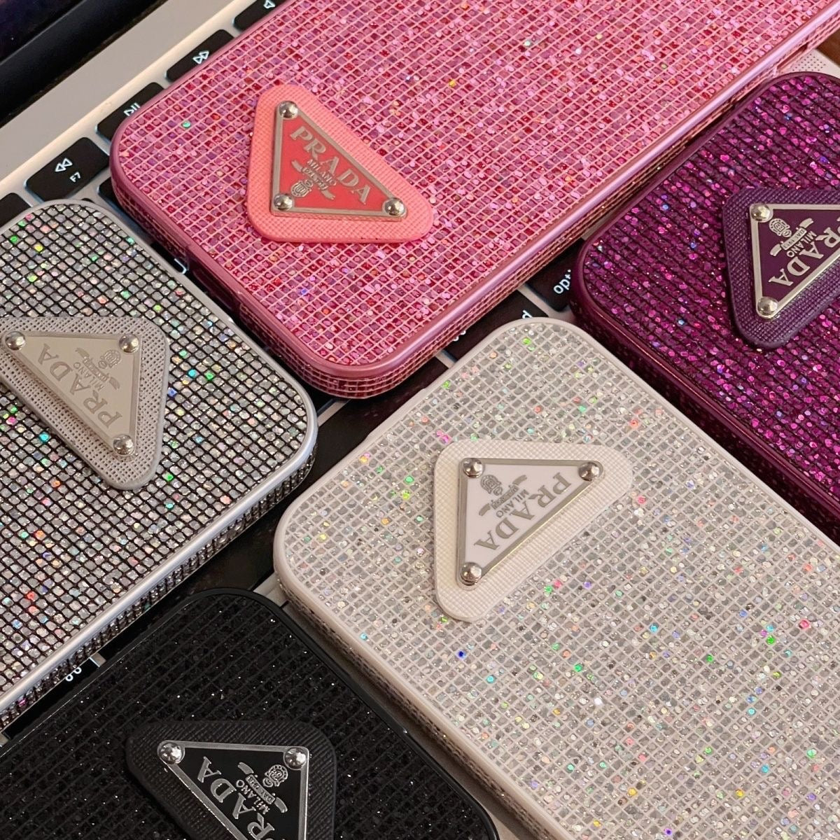 P Crystal Rhinestone Luxury iPhone Case – Full Glitter Sparkle Protective Cover