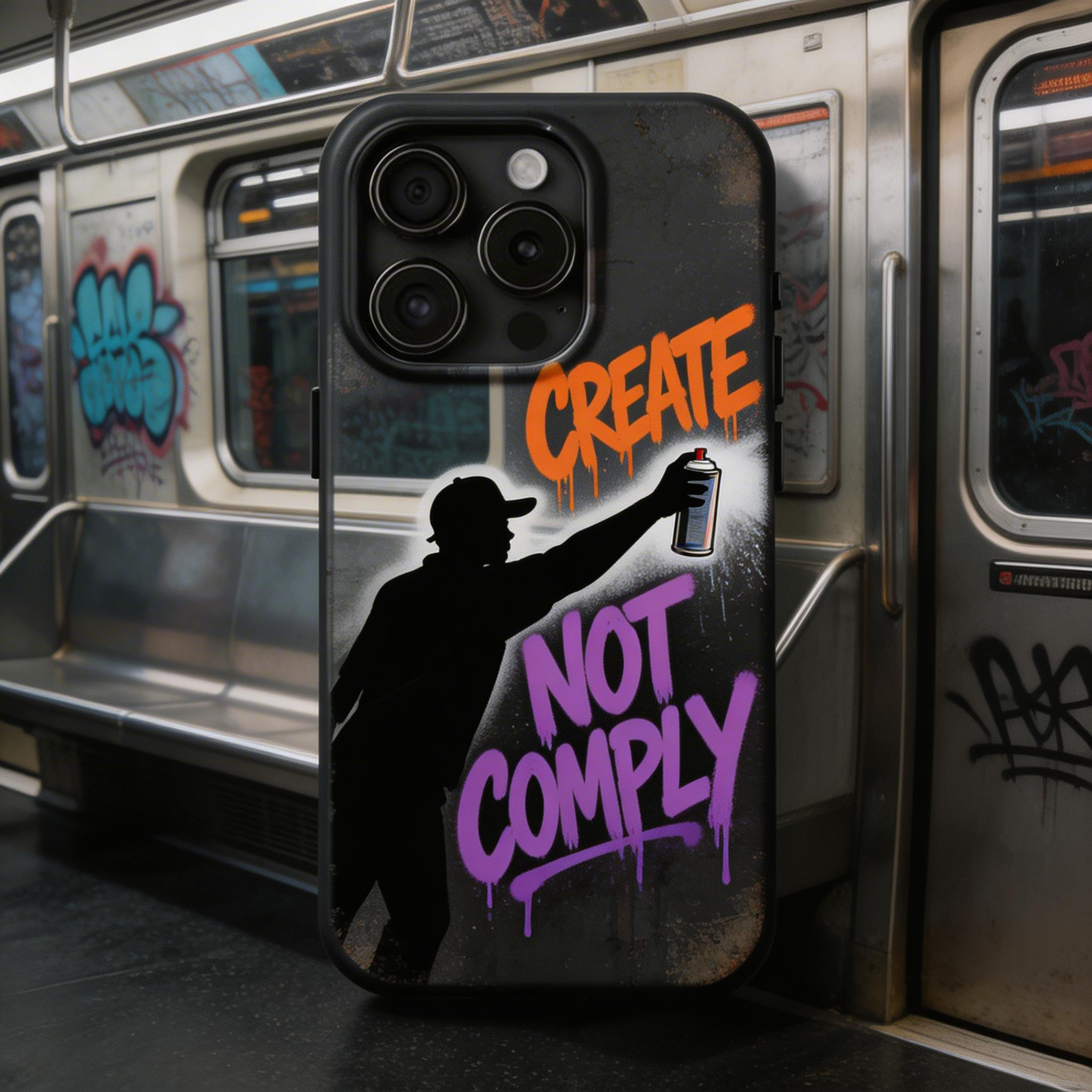 Create Not Comply — Subway Graffiti Phone Case