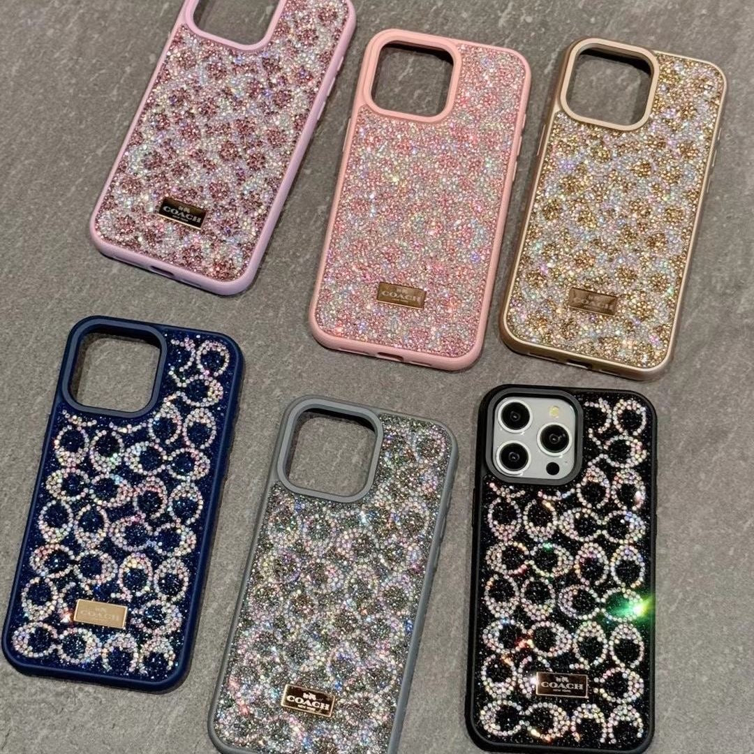 Crystal Monogram Glitter iPhone Case