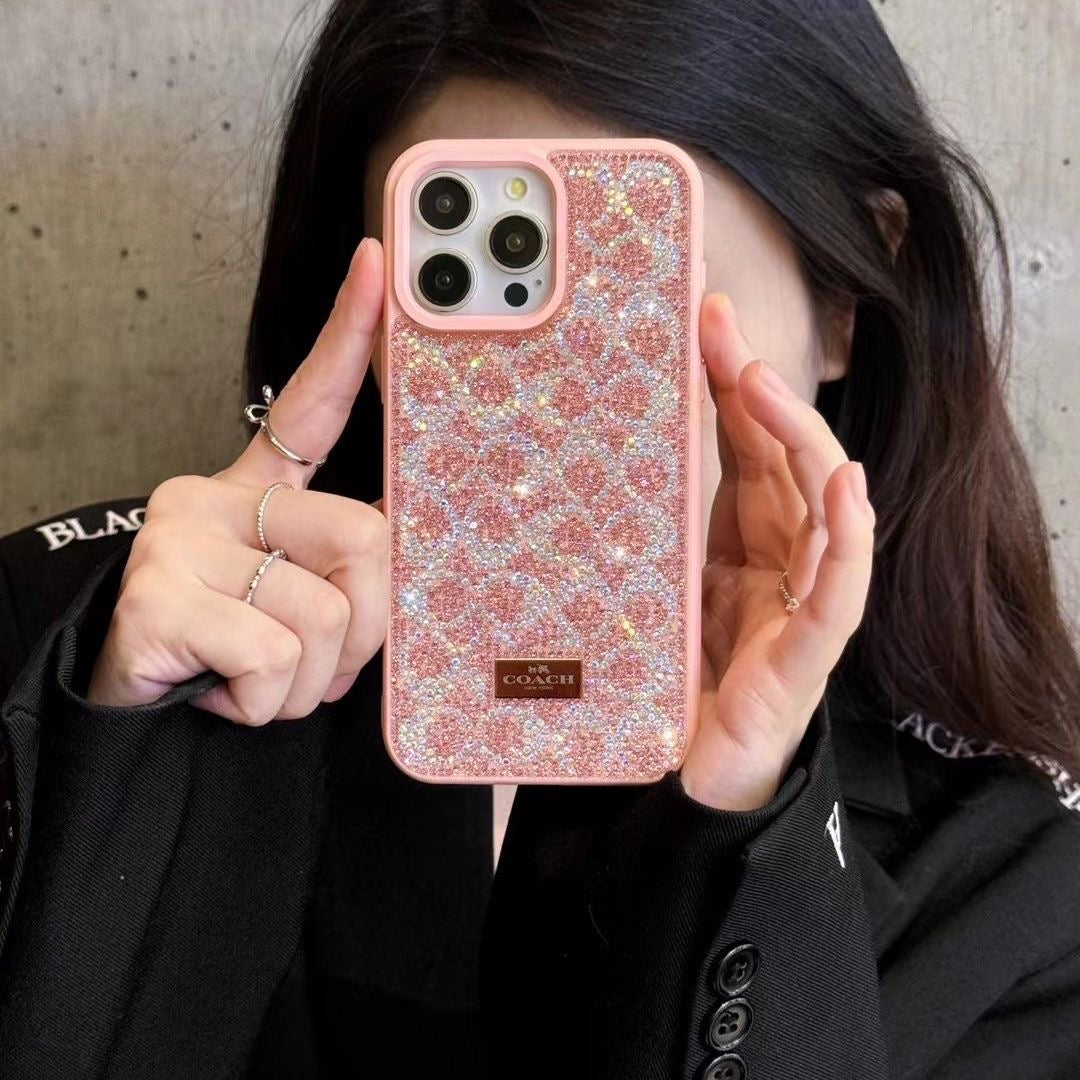 Crystal Monogram Glitter iPhone Case