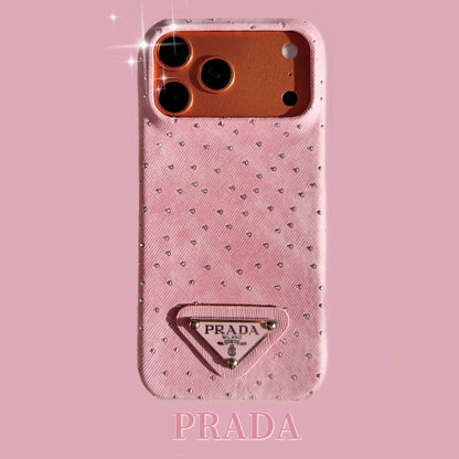 Crystal Stud Leather iPhone Case