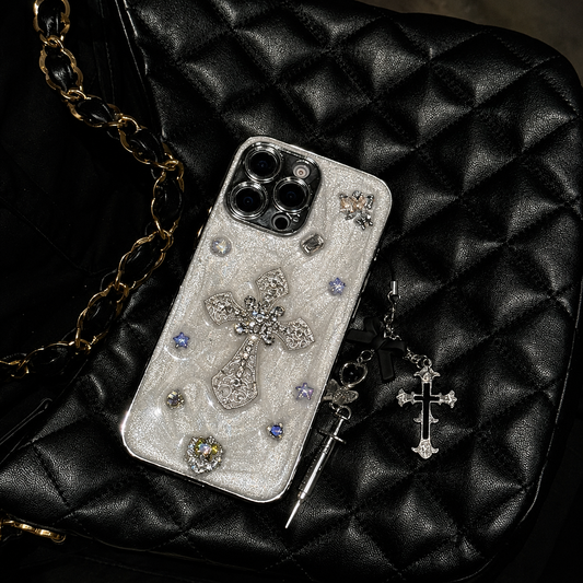 Luxury Baroque Crystal Cross 3D Designer iPhone Case