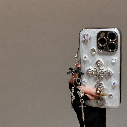 Luxury Baroque Crystal Cross 3D Designer iPhone Case