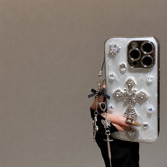 Luxury Baroque Crystal Cross 3D Designer iPhone Case