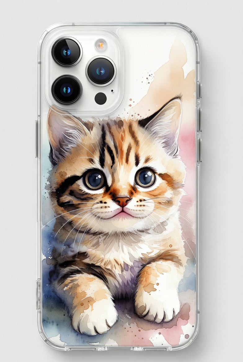 Watercolor Golden Tabby Kitten Phone Case