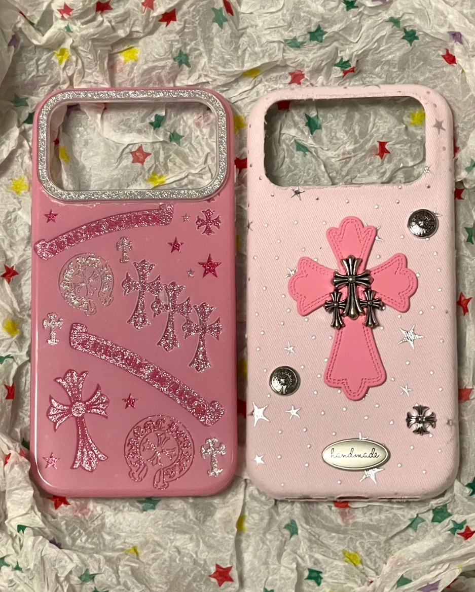 Pink Gothic Cross Designer iPhone Case