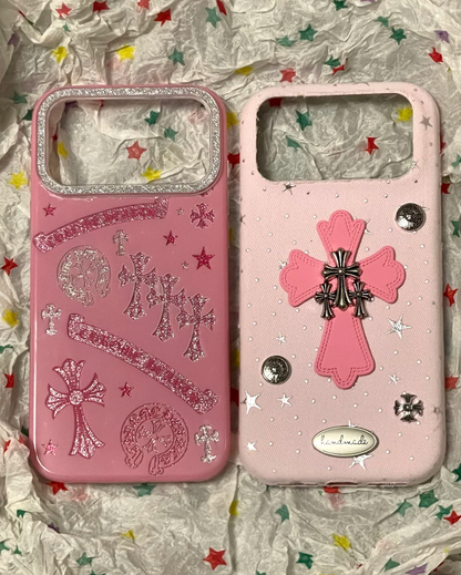 Pink Gothic Cross Designer iPhone Case