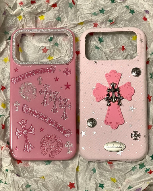 Pink Gothic Cross Designer iPhone Case