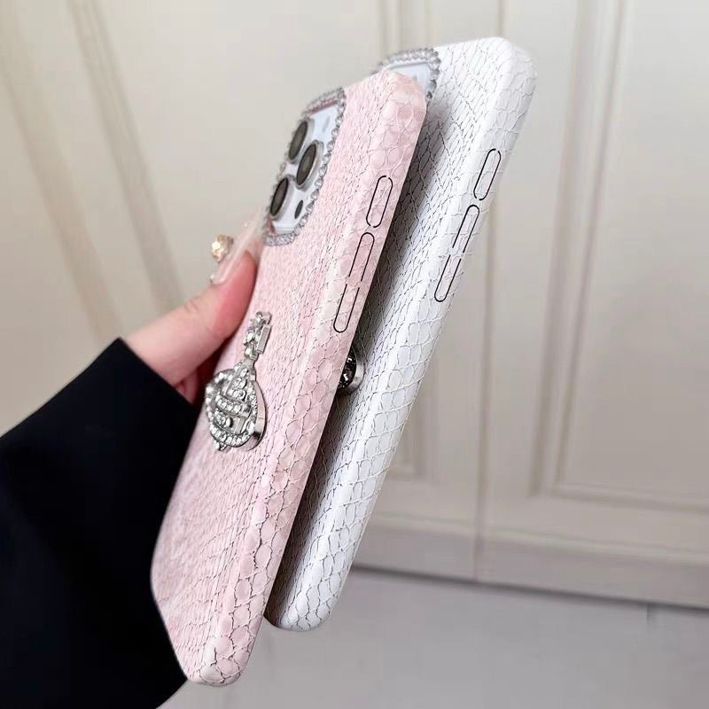 Crystal Orb Embossed Leather iPhone Case