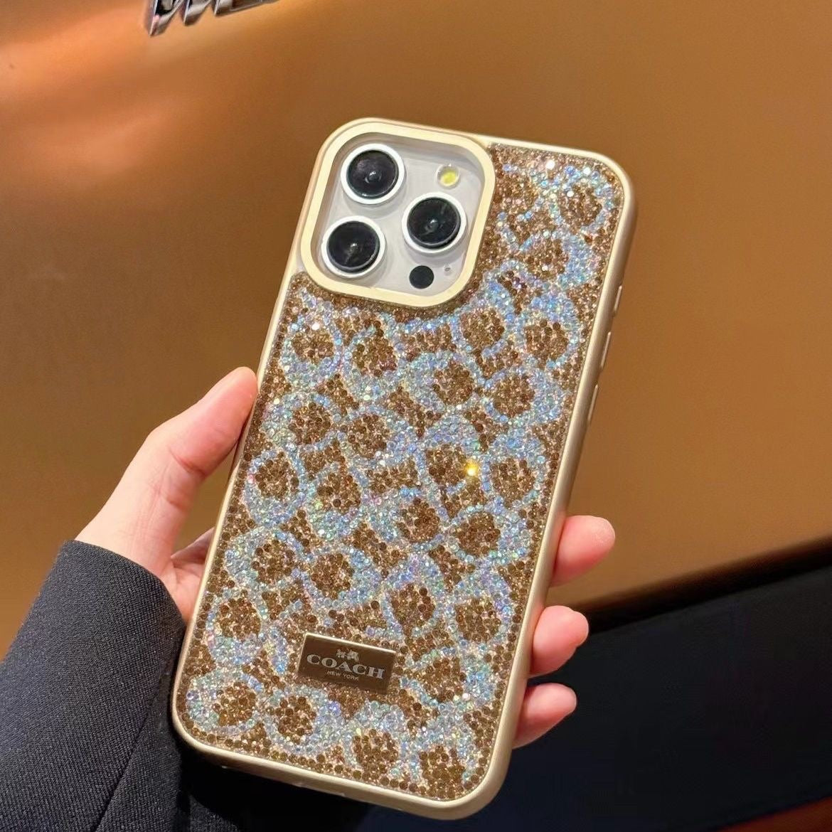 Crystal Monogram Glitter iPhone Case
